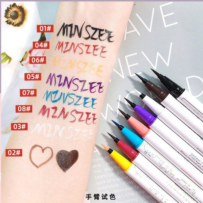 MINSHZEE Bút Kẻ Mắt Không Thấm Nước Bút Chì Kẻ Viền Lâu Trôi Nhanh Khô