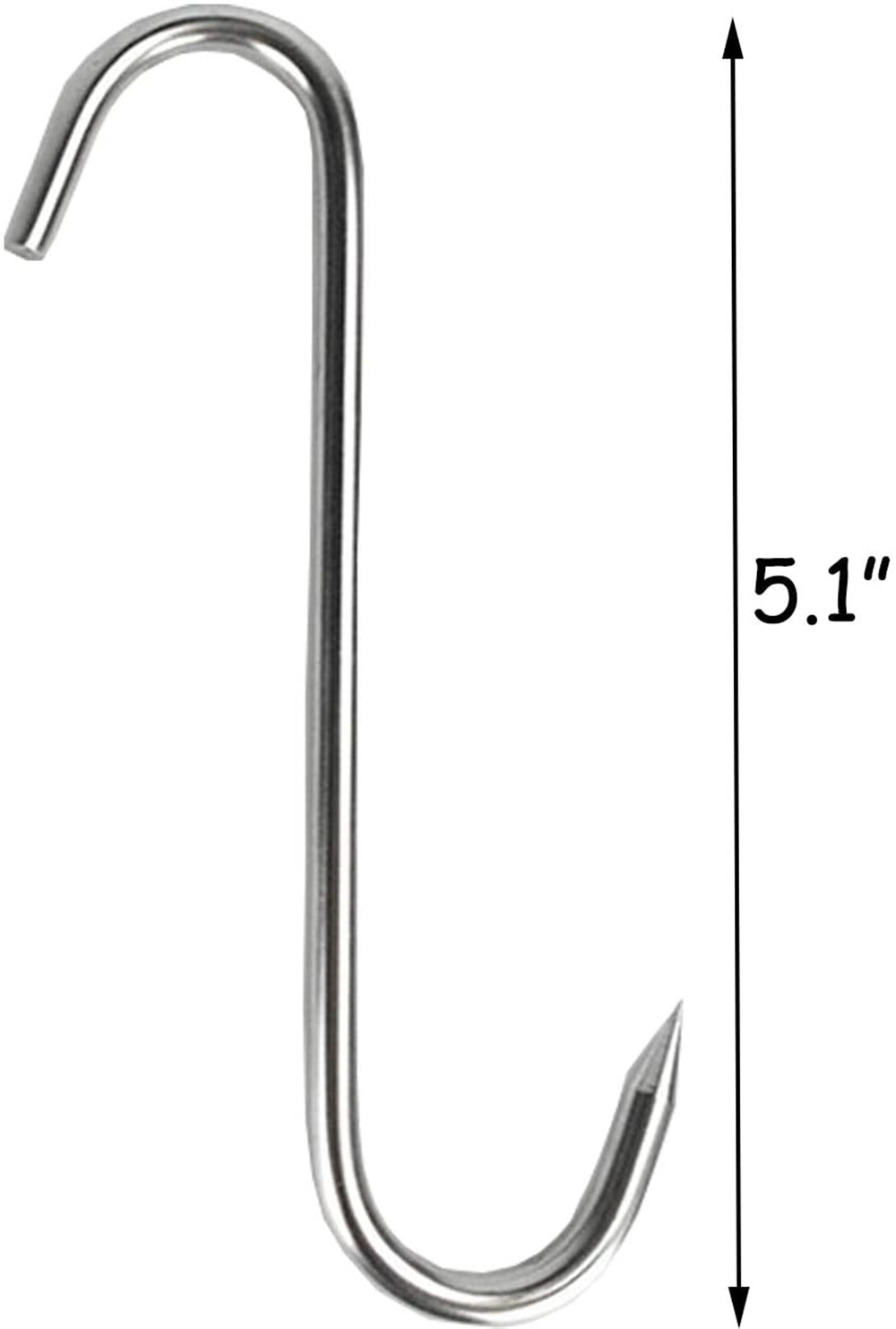 10 Pcs 5 Inches Meat Hooks, Stainless Steel Butcher Hooks for Meat Processing