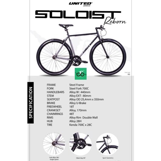 Frame Fixie Sepeda Fixie United Soloist 02 Sepeda Fixie United