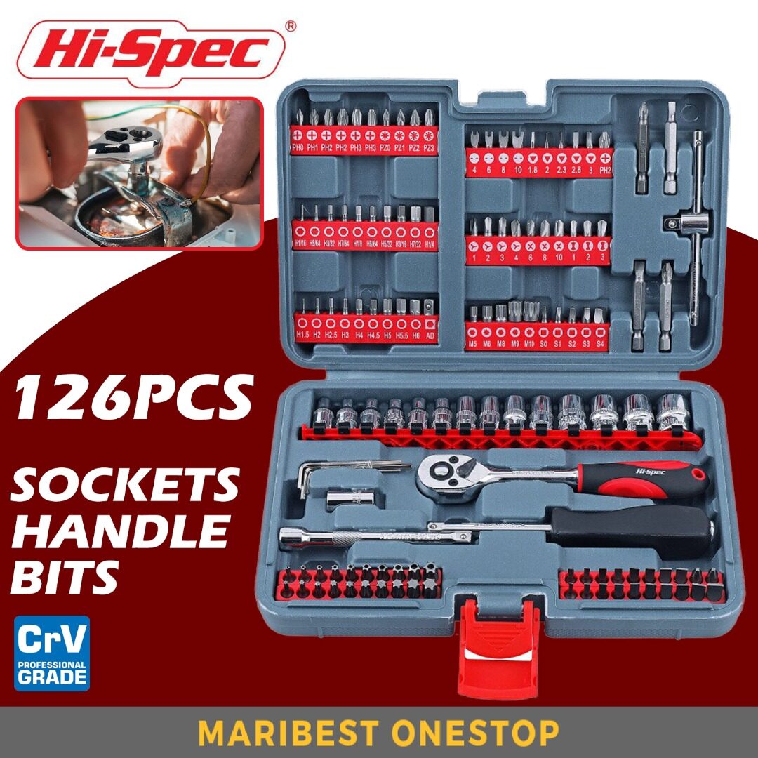HiSpec 126pc Ratchet Socket Wrench Screwdriver Bit Set Socket Set Tool
