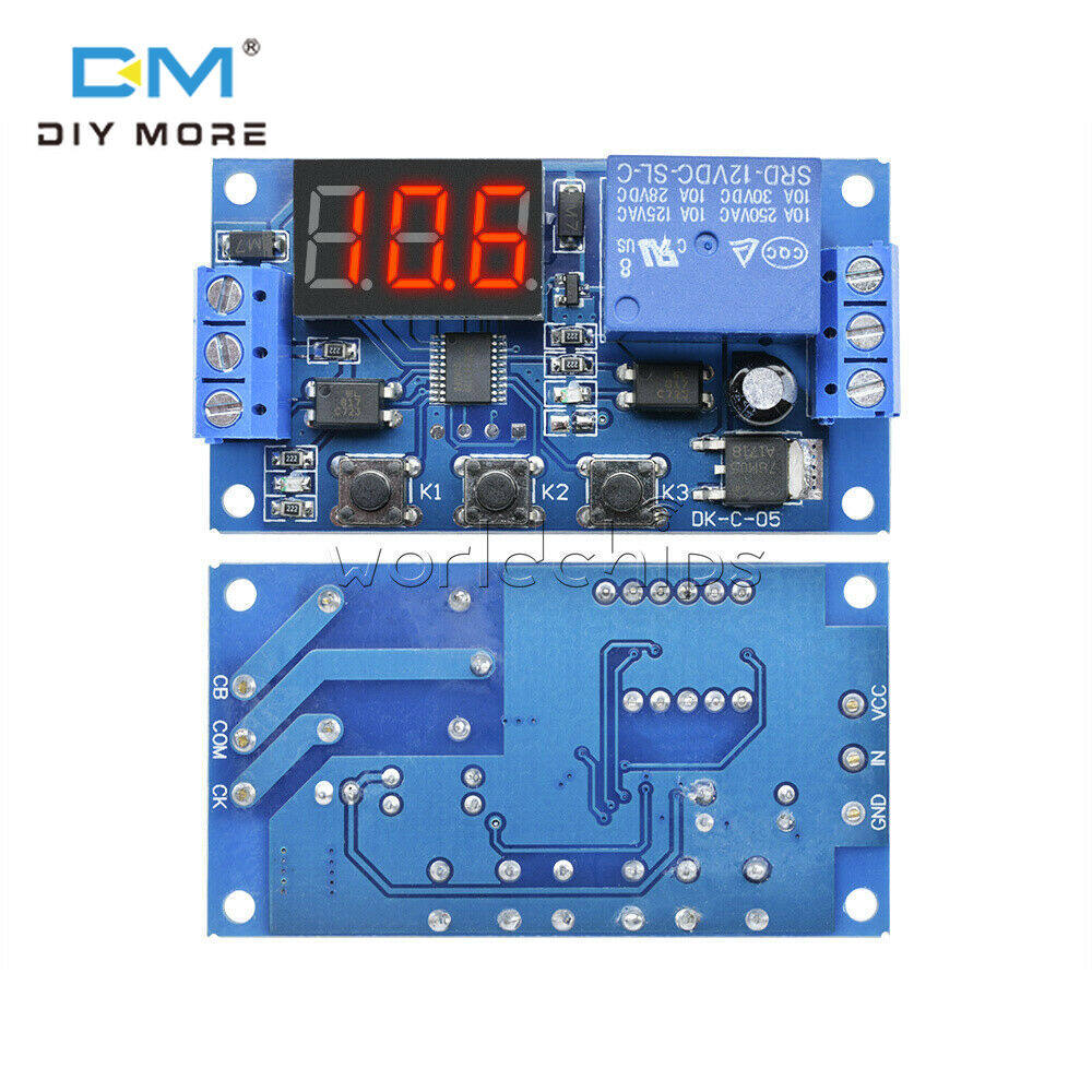 diymore Mô Đun Rơ Le Thời Gian Trễ Dc 12V Chính Hãng 3 Bảng Hiển Thị Led Kỹ Thuật Số Công Tắc Hẹn Giờ Điều Khiển Lập Trình Mô Đun Chu Kỳ Kích Hoạt Có Hộp Đựng