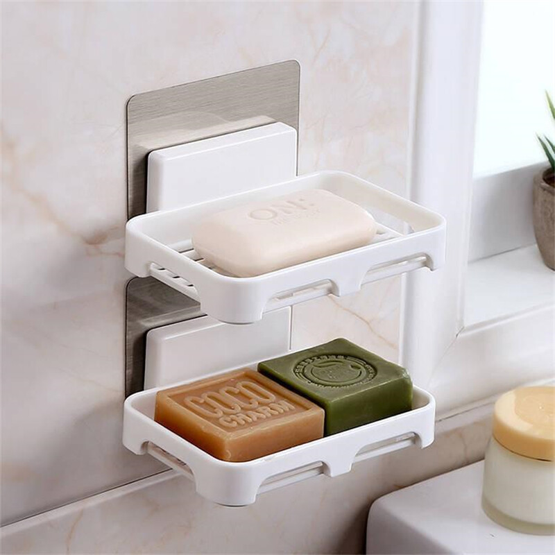 Hộp Đựng Xà Phòng Không Đục Lỗ Gắn Tường Giá Thoát Nước Bọt Xà Phòng Giá Đựng Đồ Phòng Tắm
