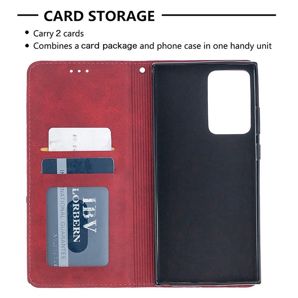 Phone Case For Samsung Galaxy Note 20 / Note 20 Ultra / Note 10 / Note 10 Plus Magnetic Soft Leather Wallet Card Slot Flip Cover Casing