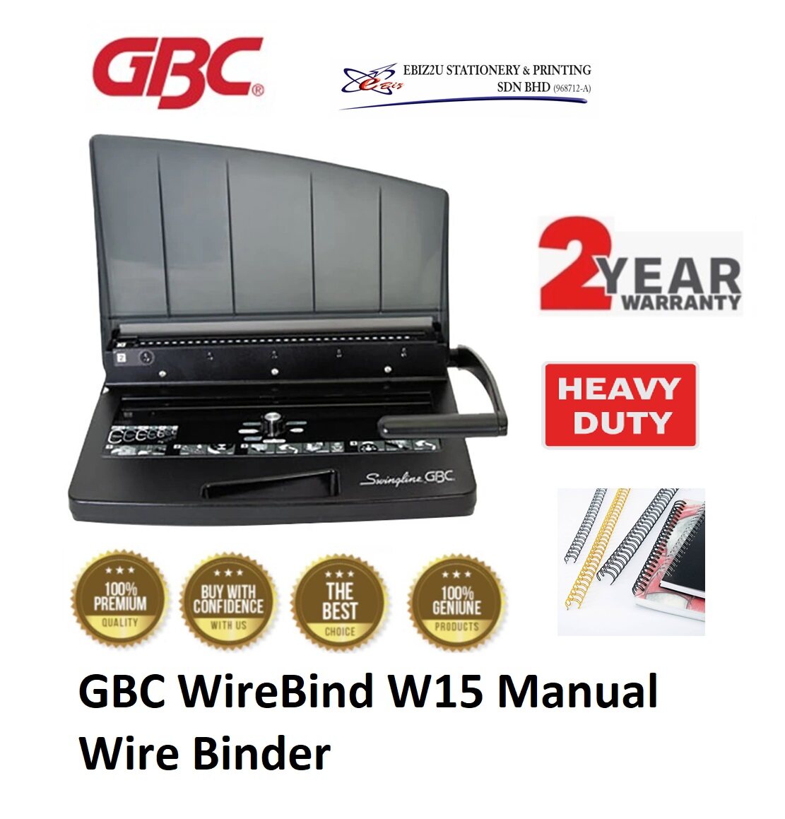 GBC WireBind W15 Manual Wire Binder (binding machine, heavy duty binding machine, best binding