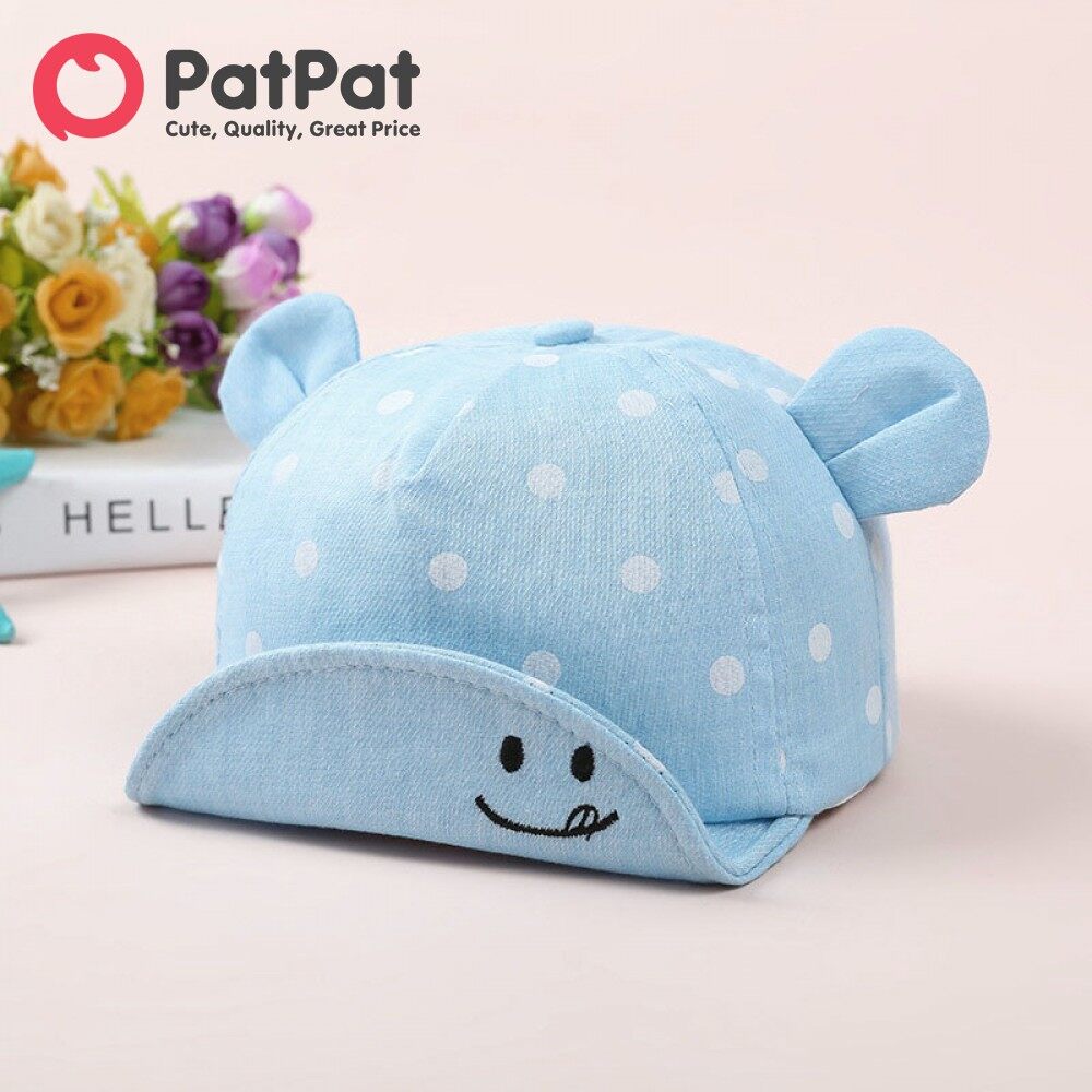 PatPat Baby Cartoon Dual Ears Design Polka Dots Baseball Cap