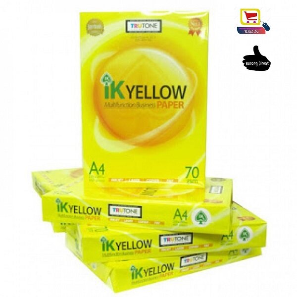 IK Yellow Paper A4 / Kertas IK / A4 Paper 70gsm - 250 / 500 sheets | Lazada