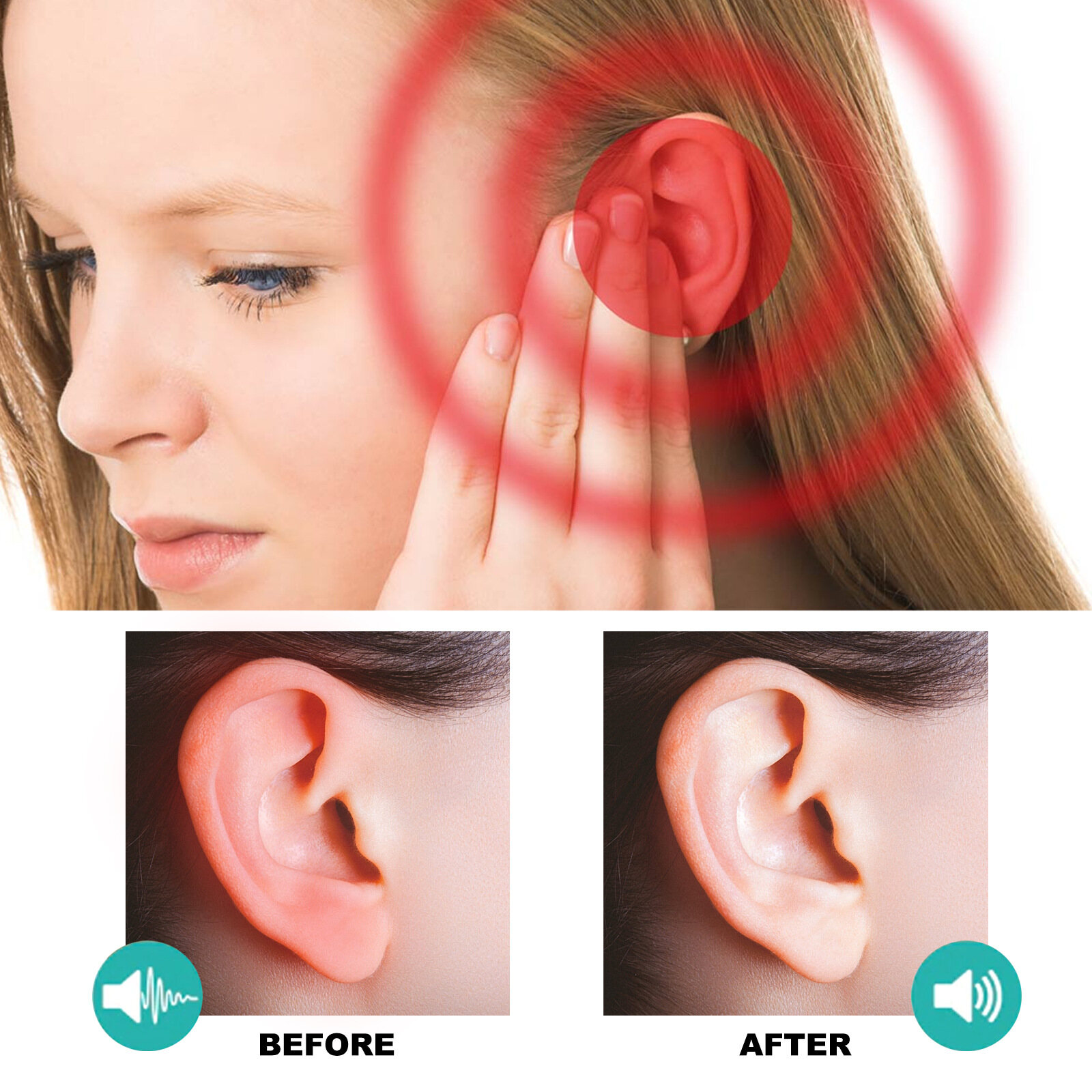 Eelhoe Ear Ringing Patch Natural Ringing Buzzing Relief Patch Ear Tinnitus Patch Health Care For Ear Pain Ear Ringing Relieving Patch Hearing Loss Natural Herbal Patch Protect (12pcs/box)