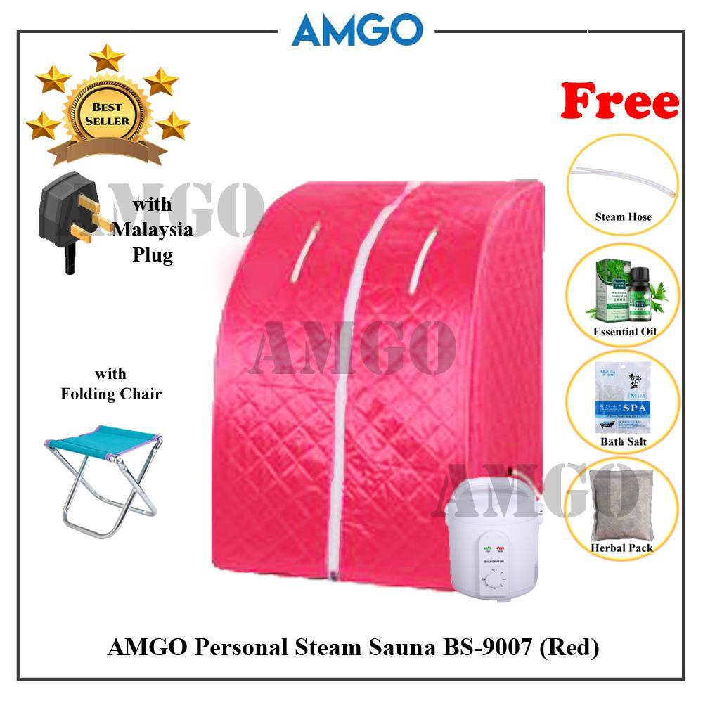 Amgo Portable Steam Sauna 9007 Steam Sauna Spa With Folding Chair Red Lazada