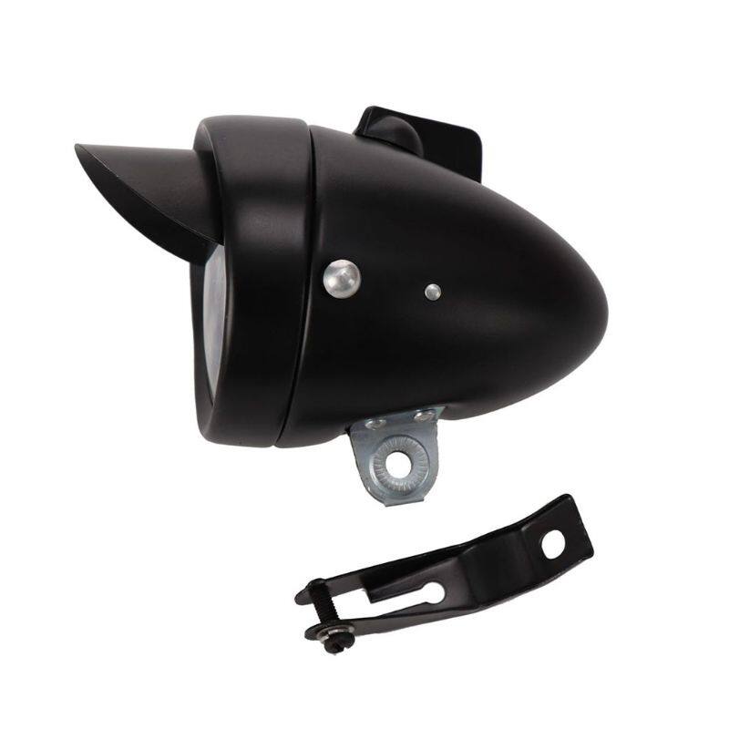 Retro Bright Classical Cool Bicycle Headlight Vintage Design Bike Metal Case Chrome Steel LED Light Night Riding Safety