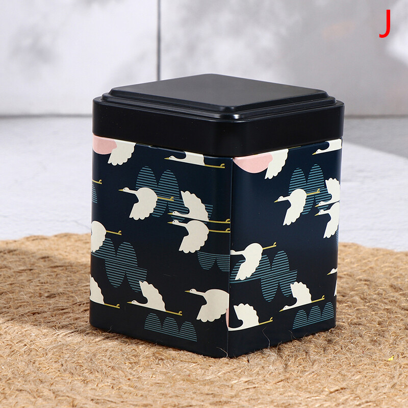 Moito Tea Sealed Box Kitchen Storage Container Jar Tin Square Can Candy Iron Vintage