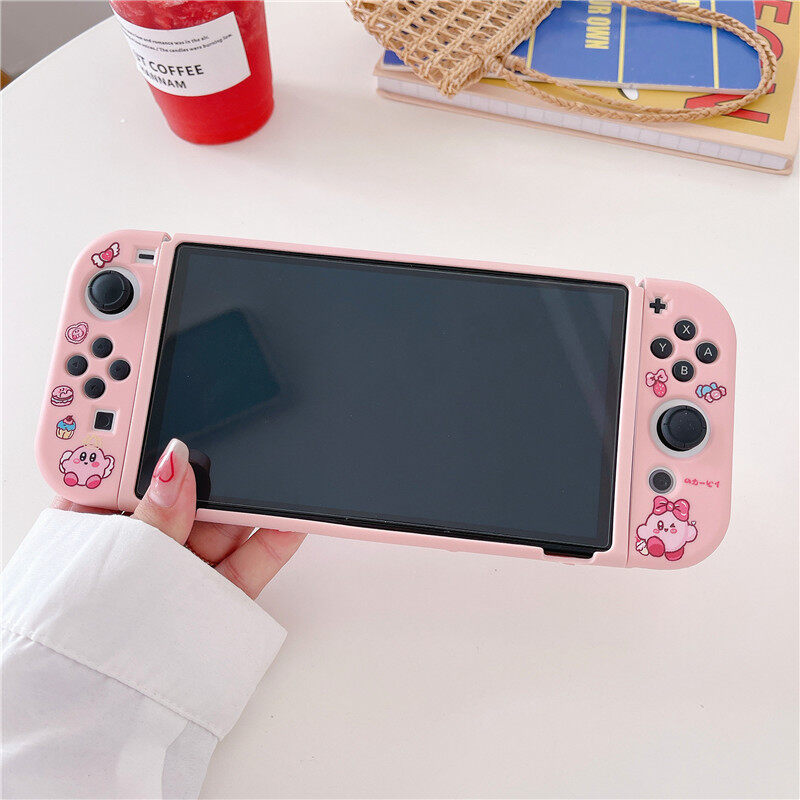 Nintendo Switch/Switch OLED Case Soft Pink TPU Protective Case Cover Cartoon Anti-Scratch Casing Nintendo Switch/Switch OLED Case