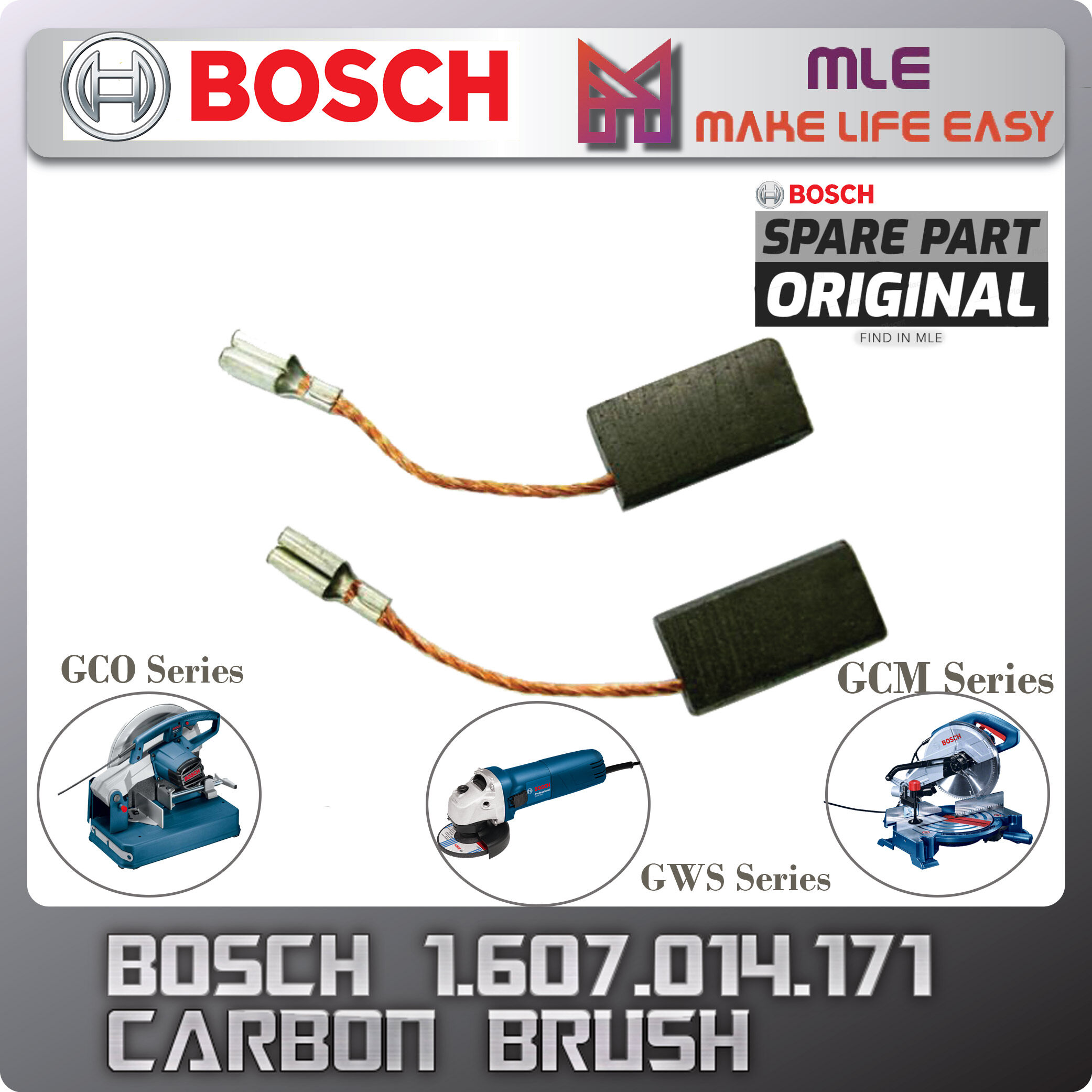 Original Bosch Spare Part- Carbon Brush 1607014171- GCO/GCM/GWS Series ...