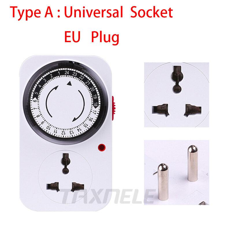 24 Hour Mechanical Timer Switch EU standard Socket Mechanical Timer 220V 16A EU plug Electrical Program Timer Power Switch