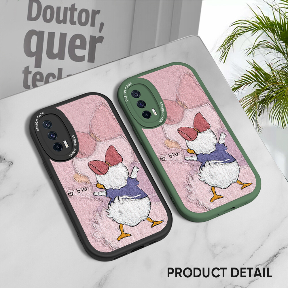 ZeroQiQi Casing Case For Redmi Note 10,Redmi Note 10 5G,Redmi Note 10 Pro,Redmi Note 10S Case Slim Cartoon Daisy Duck Leather Back Casing PU Leather Cover Phone Case