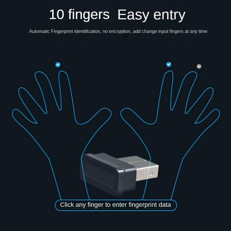 Mini USB Fingerprint Reader Module Device for Windows 10 Hello Biometrics Security Key