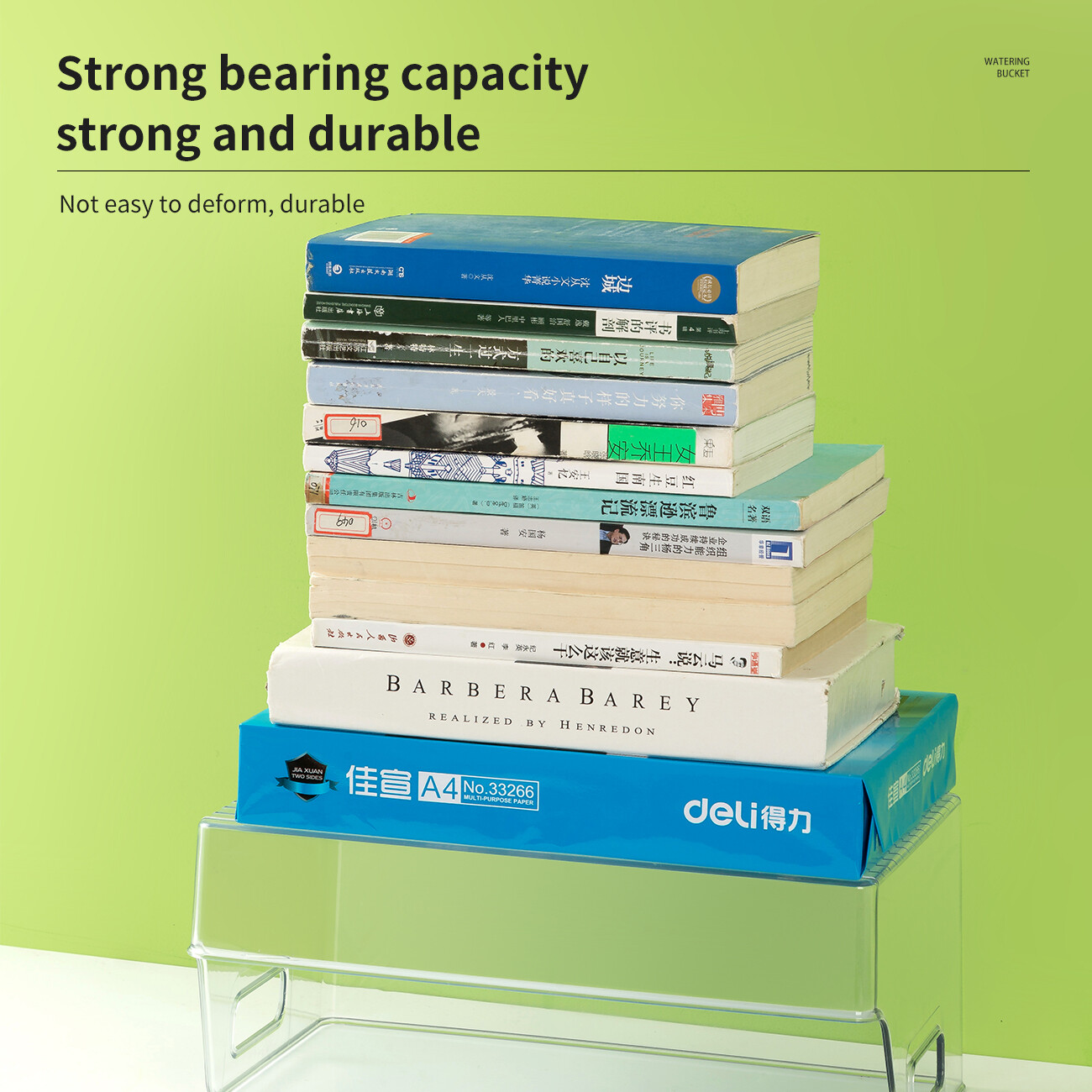 CNMF High-Capacity Transparent Load-Bearing Book Storage Box