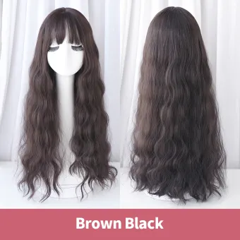 Long Wavy Wig Lady Fleeciness Full Curly Wavy Wig With Bangs Long