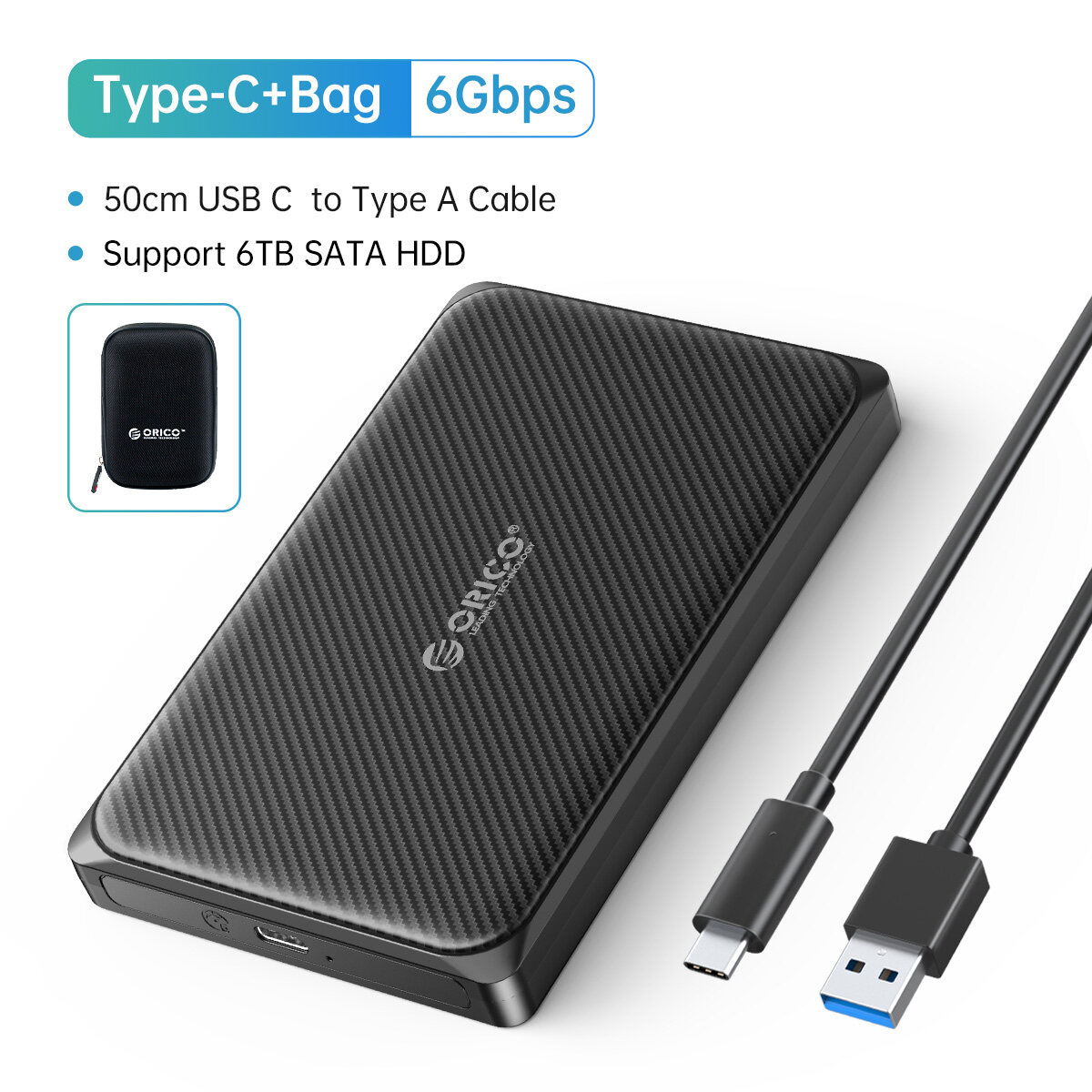 ORICO 2.5 Inch SATA to USB 3.0/Type-C HDD Case USB3.0 MicroB External ...