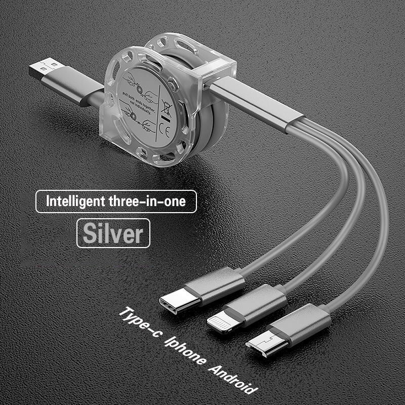 3 trong 1 cáp dây rút Micro USB cáp sạc sạc USB đa năng Cáp USB C Type-C cáp phổ dụng