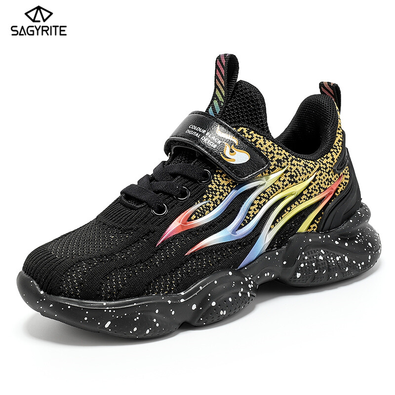 SAGYRITE Sneakers for Children Size 28-39 Breathable Mesh Sports Shoes for Boys Girls Sneakers for Kids Rubber Shoes for Kids White Shoes
