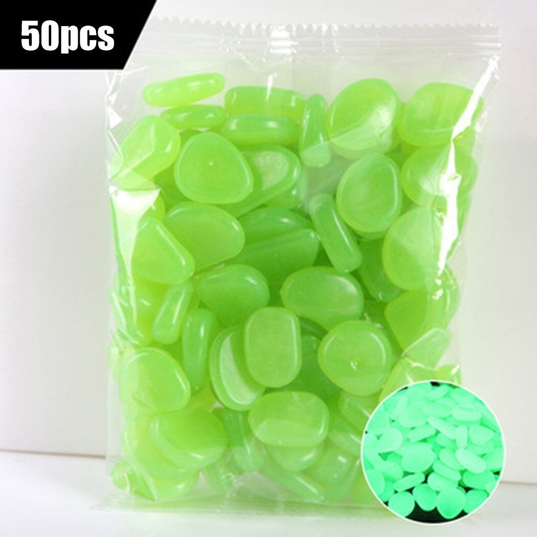 50 100 Đá Cuội Trang Trí Phát Sáng Trong Bóng Tối, Cho Vườn Bể Cá