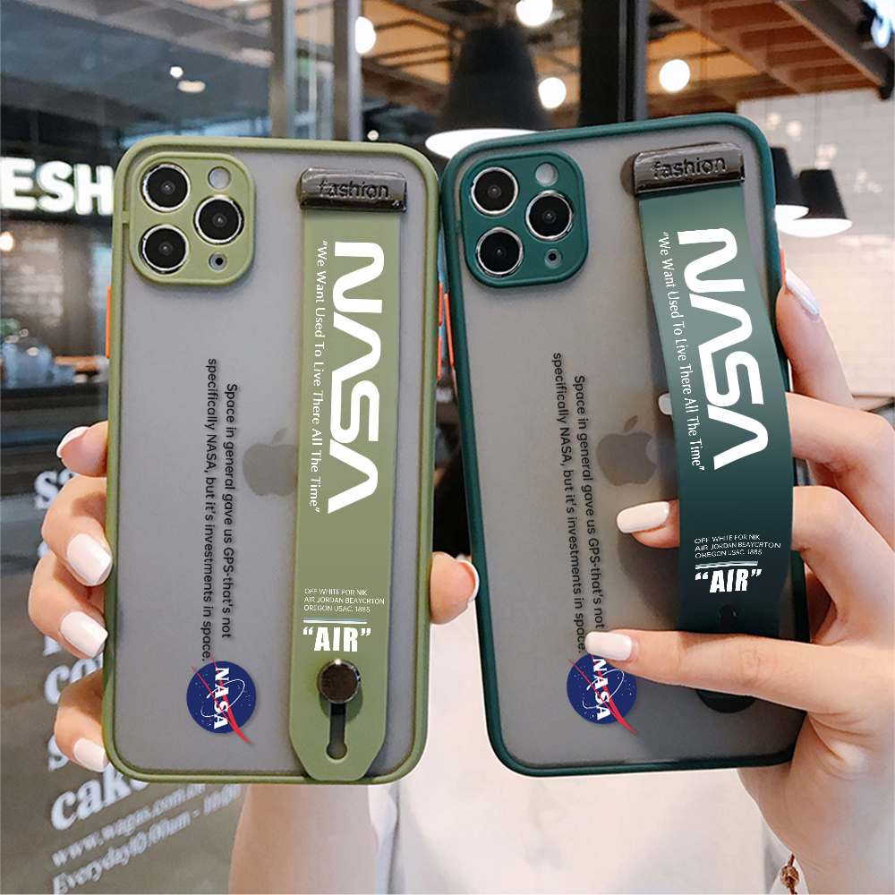 (With Wristband) Hontinga Casing Case For Xiaomi Redmi 7A Case Shockproof NASA Transparent Phone Case Soft Edge Full Lens Protection Camera Protector Back Cover Casing Hard Case For Boys For Grils