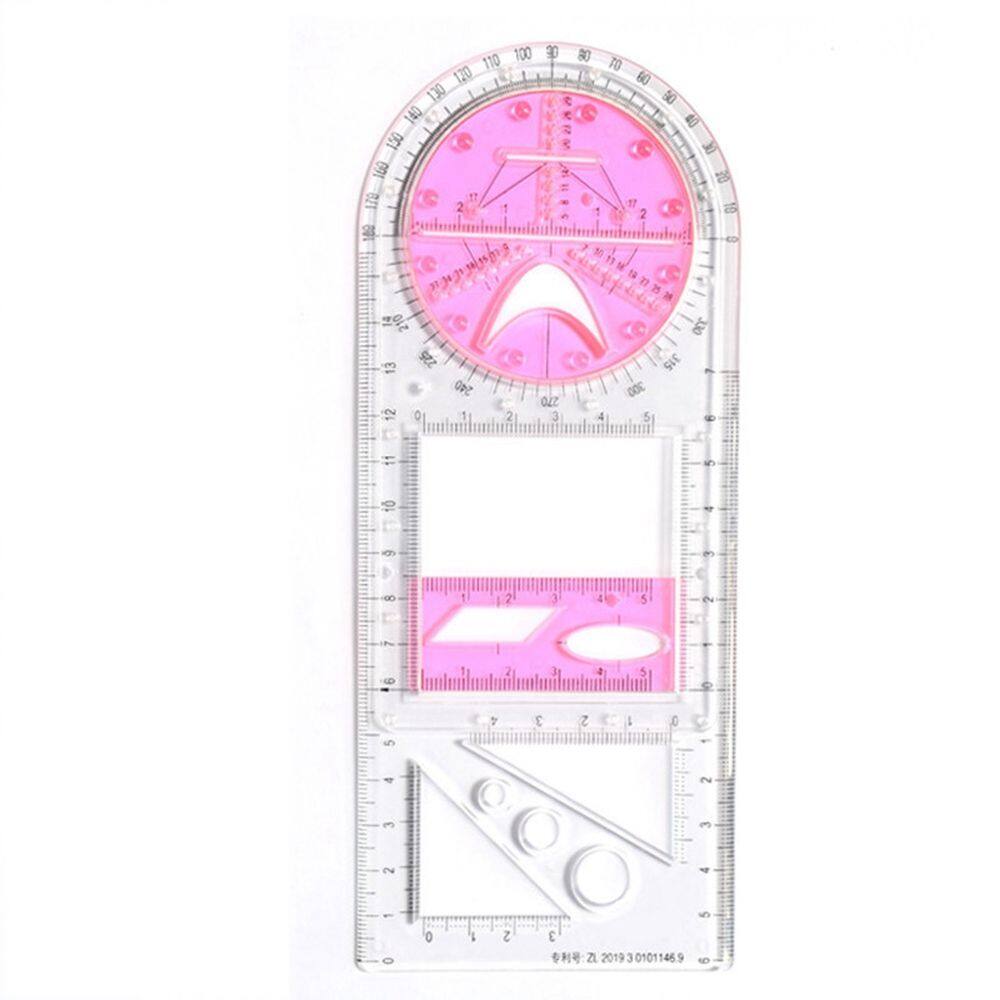 MMLUCK Multifunctional Architecture Supply For Students School Activity Geometric Ruler Protractor Drawing Template Measuring Tool