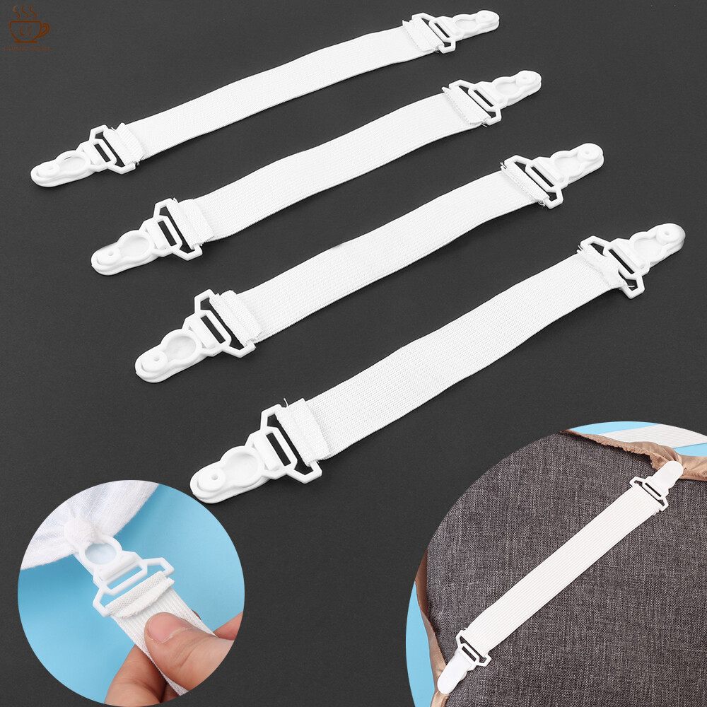 4 Pcs Triangle Bed Sheet Clips/Adjustable Bed Sheet Mattress Cover Bed Fasteners Set Elastic Buckle