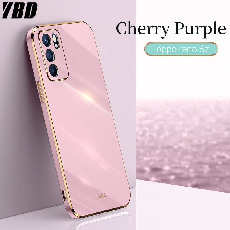 YBD Plating phone Case For OPPO Reno 6Z 5G casing,Precise Camera Protection cases Luxury Straight Edge Cover