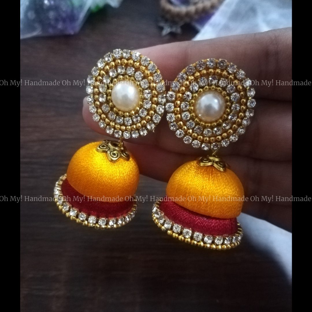 Gold Plated Beaded Chandbali Earrings Design by Just Shraddha at Pernia's  Pop Up Shop 2023
