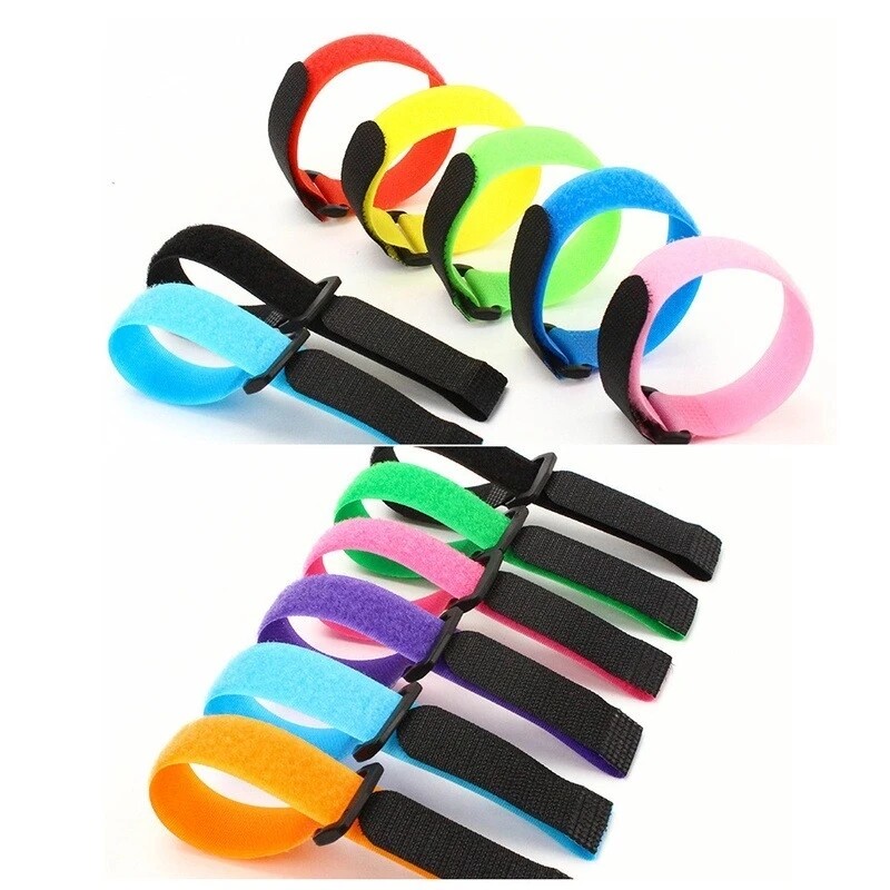 Băng keo dán cố định tự dính khóa dây đeo Khóa dán Velcro ni-lông móc có thể tái sử dụng dây dây buộc cáp và quản lý cáp vòng lặp nhanh 20/30cm