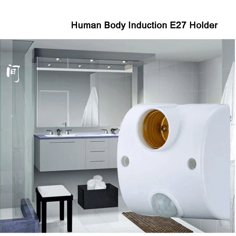 E27 Induction Human Body Holder with Auto Infrared Body IR Motion Sensor PIR Detector Adjustable Time & Sensitivity