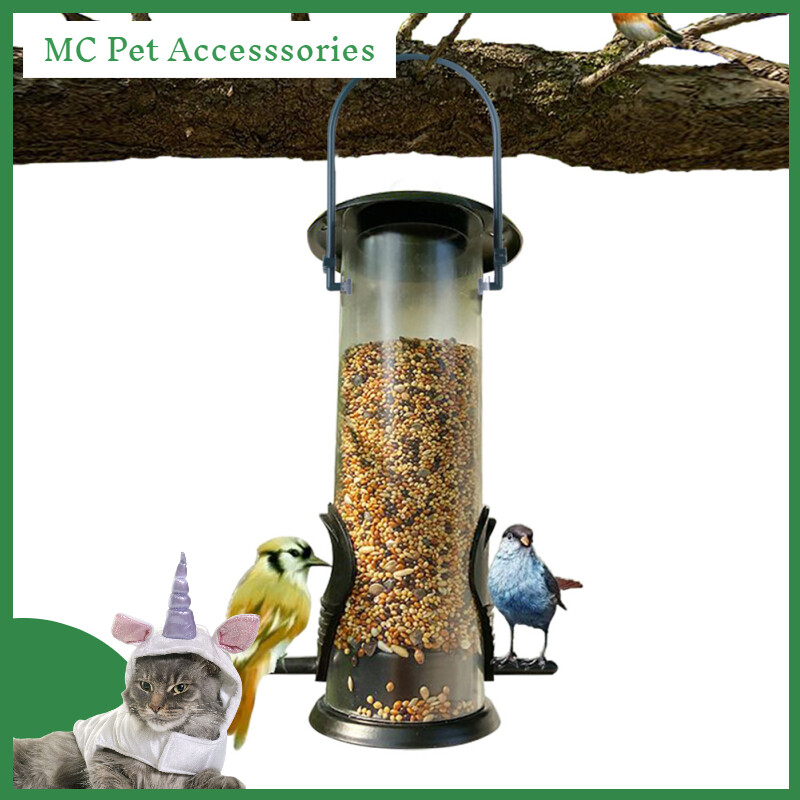 Bird Feeder Hanging Food Dispenser Parrot Food Box for Outdoor Balcony