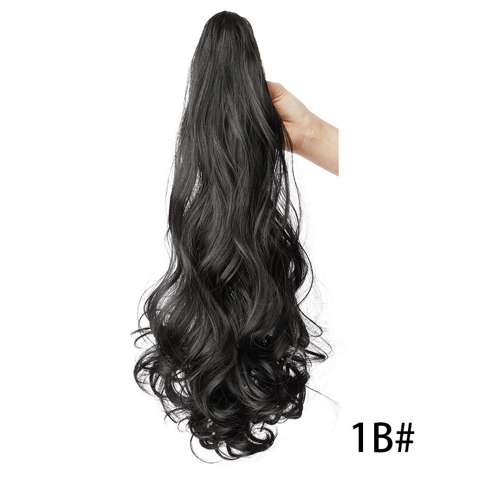 Synthetic Long Curly Hair Band With Claw Clip Ponytail Wig Curly Hair False Ponytail Natural Fluffy Hair Can Be Braided For Women