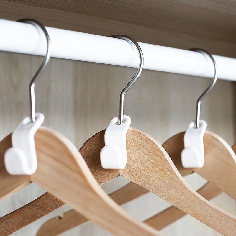 6PCS Mini Clothes Hanger Connector Hooks Cascading Plastic Wardrobe Coat Organizer Rack Holder Space Saving for Closet