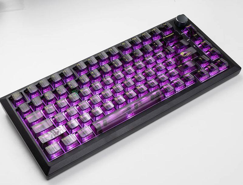 【Keycap Only】Fully transparent keycap shine through 125 Keys Cherry Profile PC material Silk screen printing process Keycap For Cherry MX Switch Mechanical Keyboard RK61/Anne Pro 2/GK61