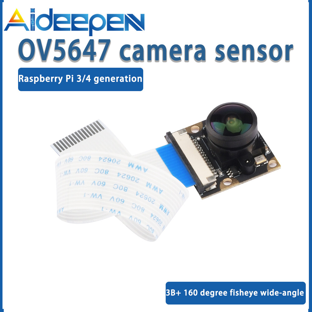 Raspberry Pi 3/4 Generation Camera Module OV5647 Camera 160 Degree Fisheye Wide-angle 5 Million Pixels