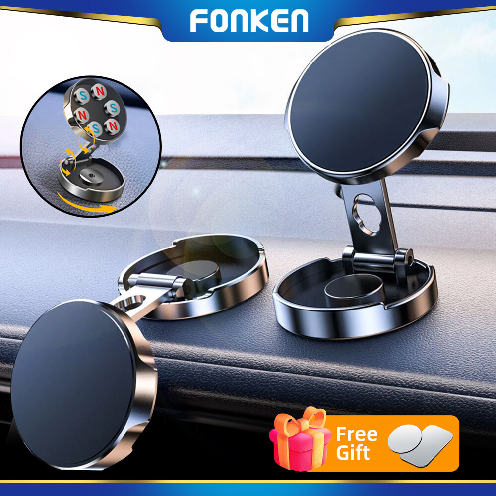 Fonken Vòng gấp bảng điều khiển xe hơi điều hướng GPS Khung giá đỡ cho điện thoại di động tự động xoay chủ đứng