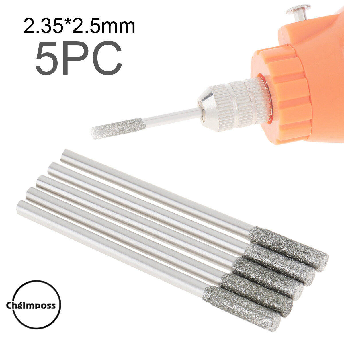 ChgImposs 5pcs/set 2.35mm x 2.5mm Grinding Drill Bits Sets Electric Grinding Accessories