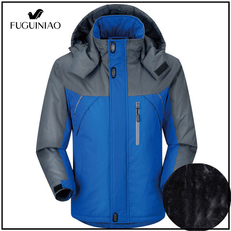 Fuguiniao Outdoor Jackets Winter Thick Warm Waterproof Jacket Coat Windproof Hooded Coat Unisex