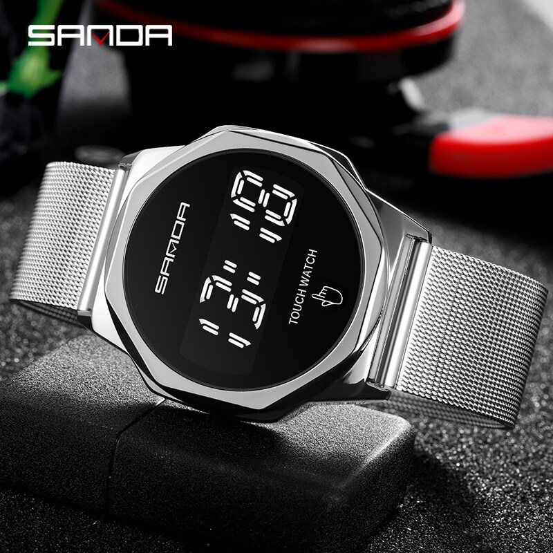 Sanda Touch Screen Watch Digital Luxury Men Watch Digital Waterproof Sports Fashion Multifunctional Watch Week Display Calendar Display Casual New Arrival Men's Watch Original Watch