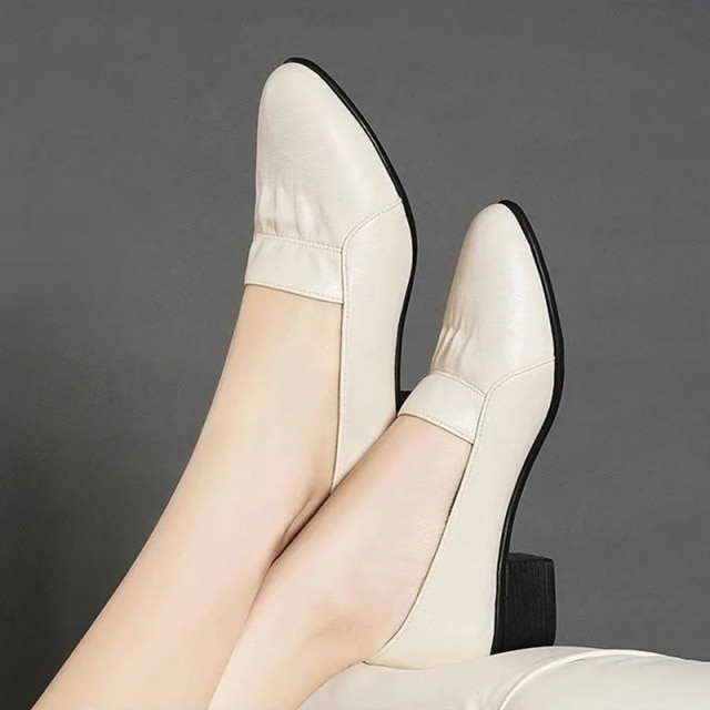 Pofulove-zapatos de tacón alto de cuero para mujer, calzado profesional de trabajo, de diseñador de lujo, color negro, 2022