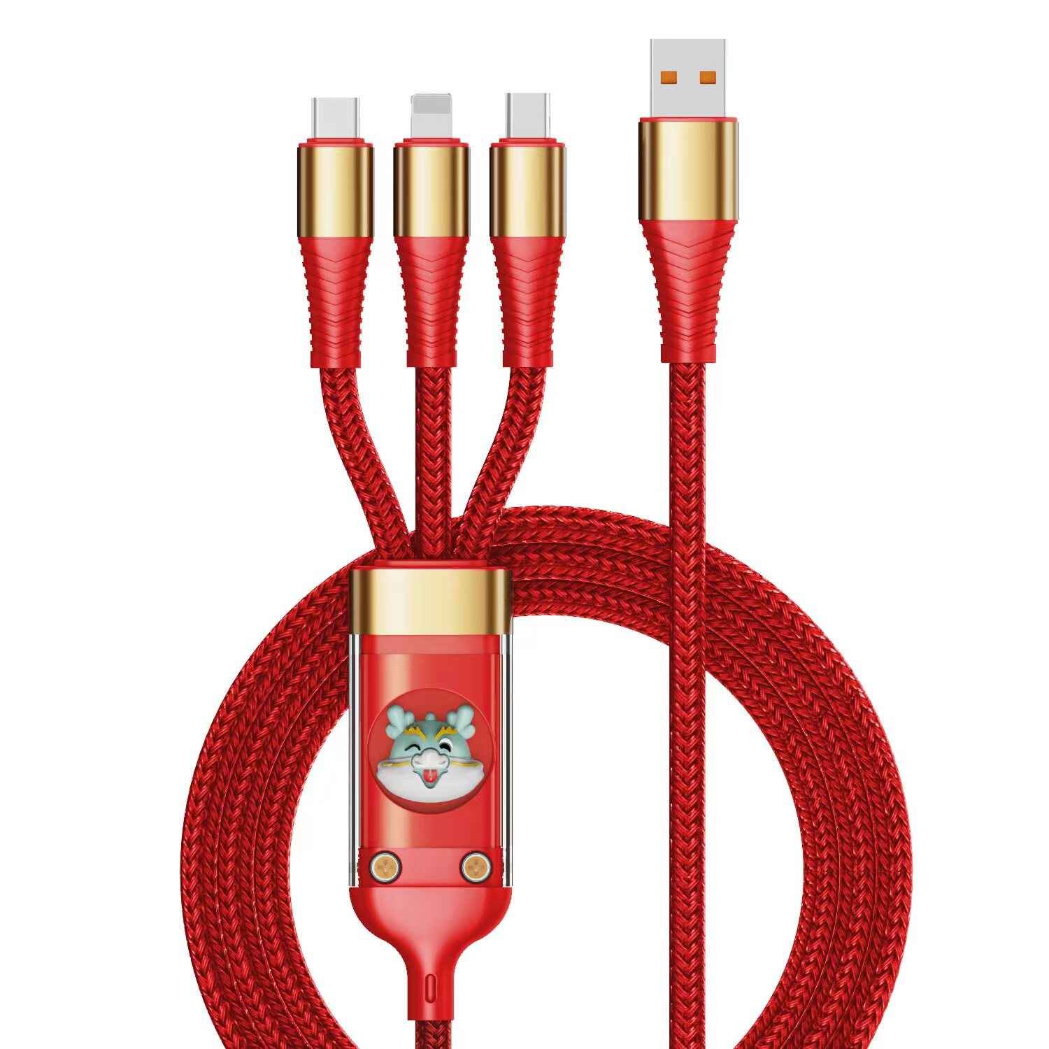 Vaorlo original 3 in 1 fast charging cable 1.2m 100w type-c data transmission line micro usb lightning compatible with iphone ios charger wire for android huawei xiaomi