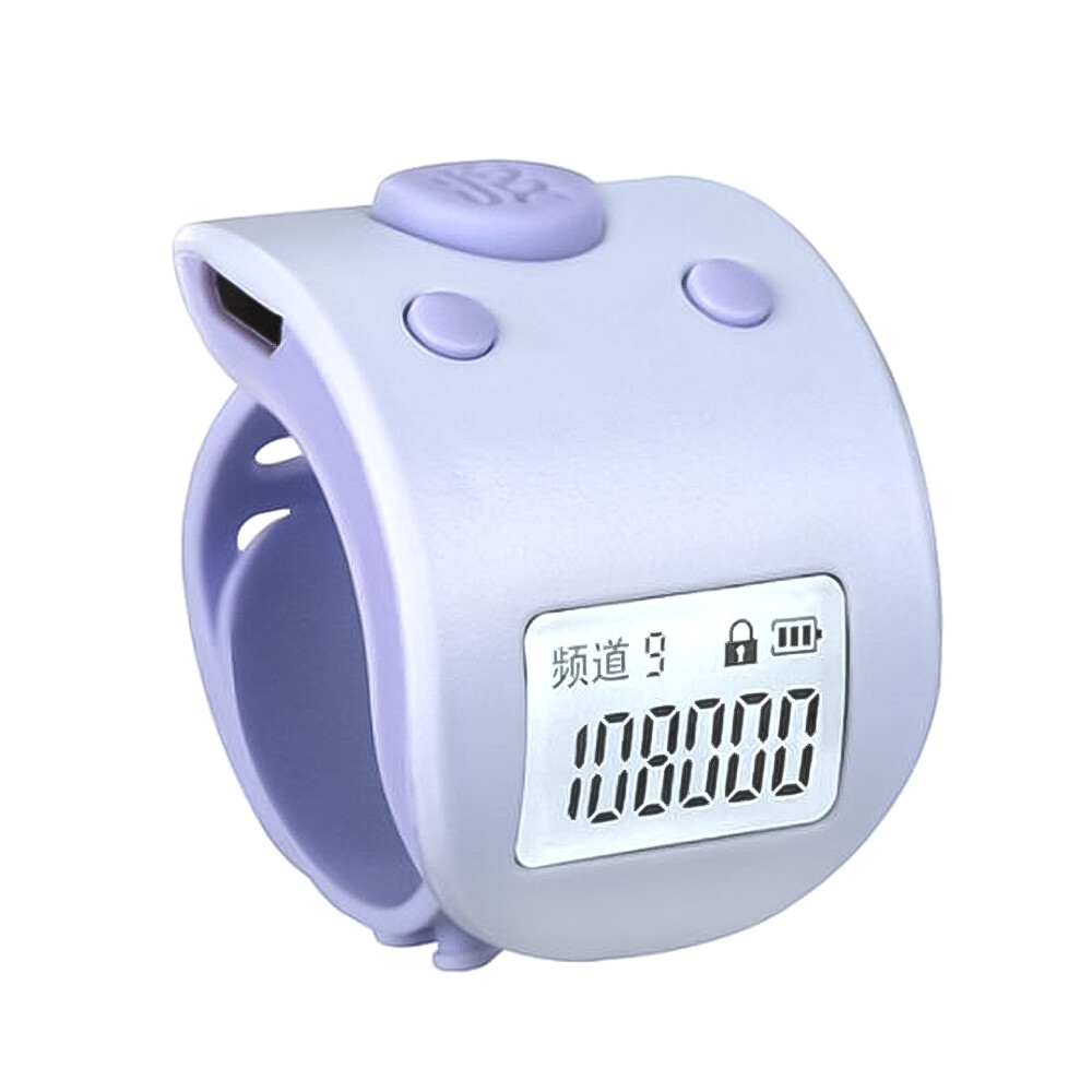 Rechargeable Silent Finger Counter 6 Channels Digital Clicker with LED for Prayer Knitting Sports Gift