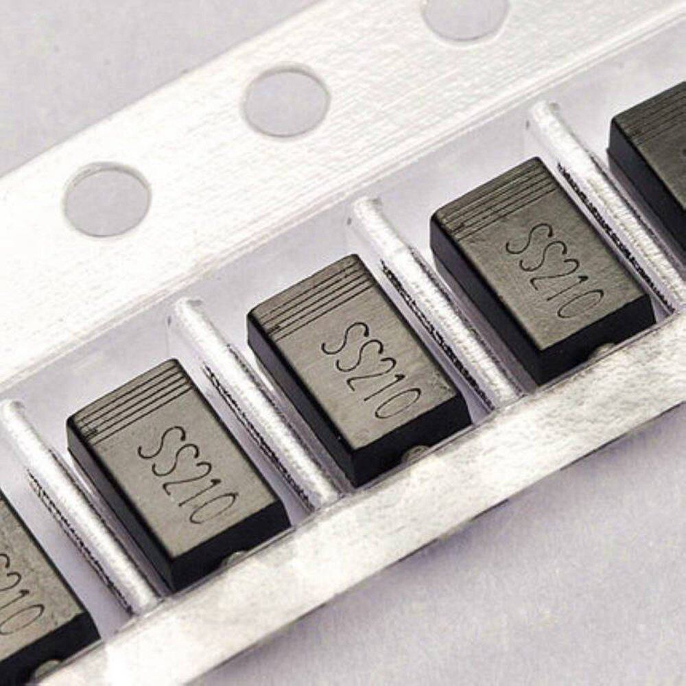 100pcs ss210 sr2100 2a/100v sma do-214ac schottky diodes