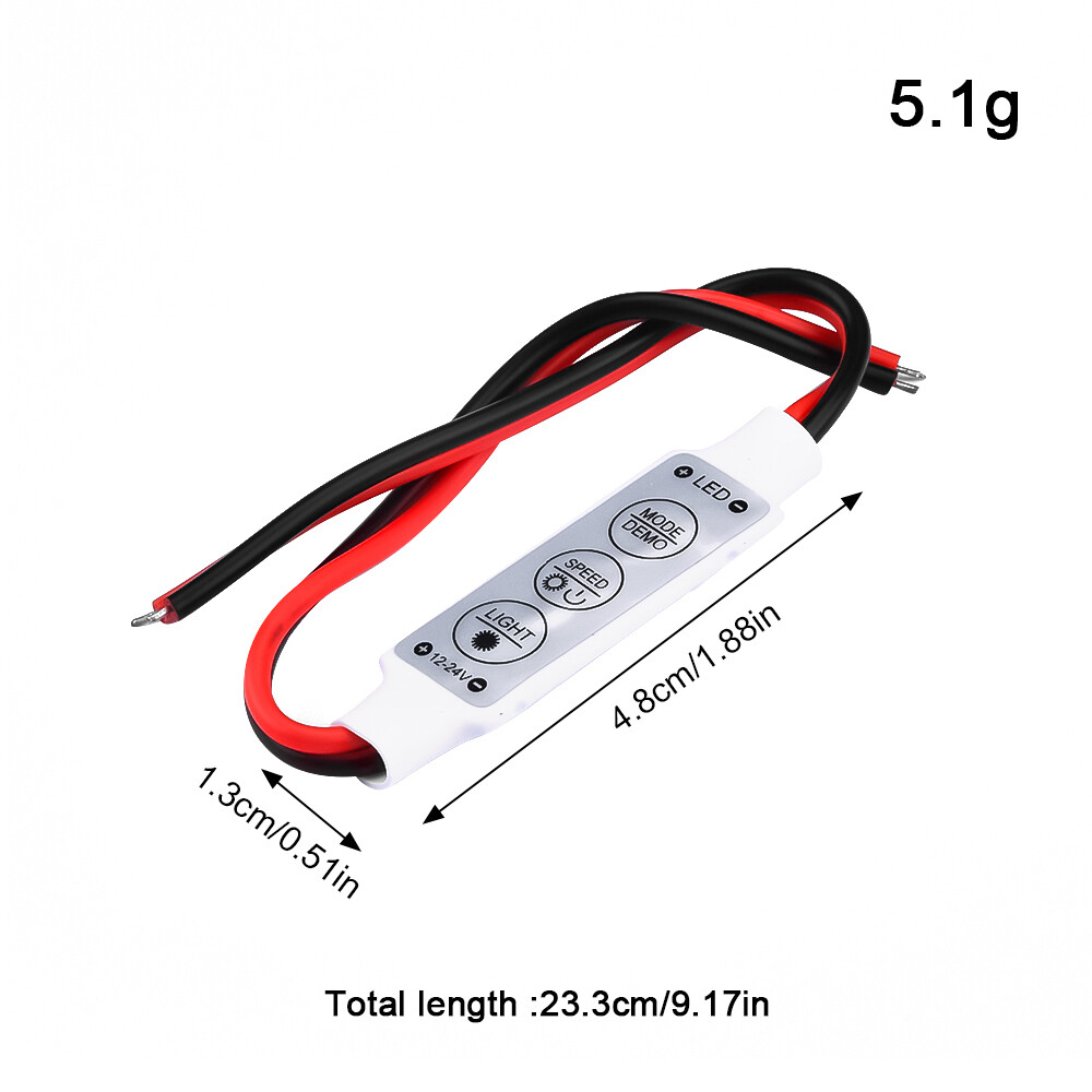 LANGTU Mini 12V Dải Đèn LED Bộ Điều Khiển Làm Mờ Với Công Tắc 3528 5050