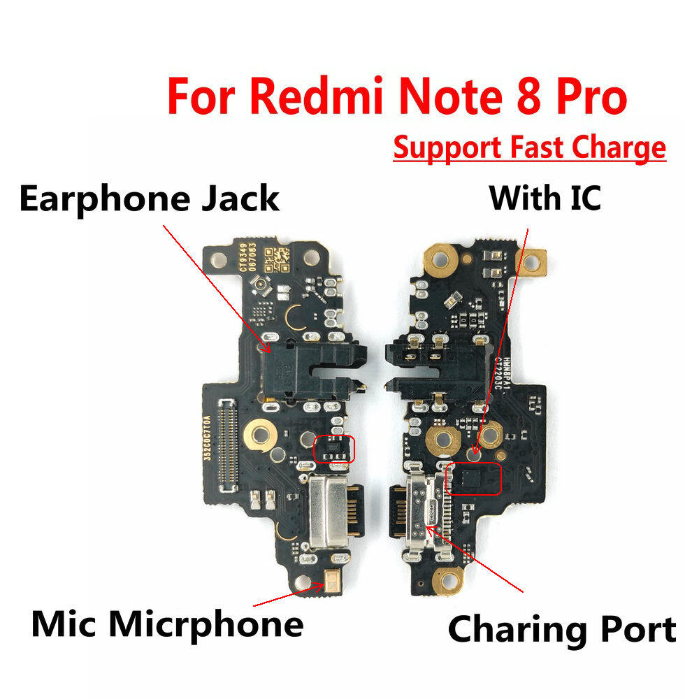 Bo Mạch Cổng Đế Sạc USB Cho Xiaomi Redmi Note 8 Pro Với Đầu Nối IC Bo Mạch Chủ Chính Cáp Dẻo
