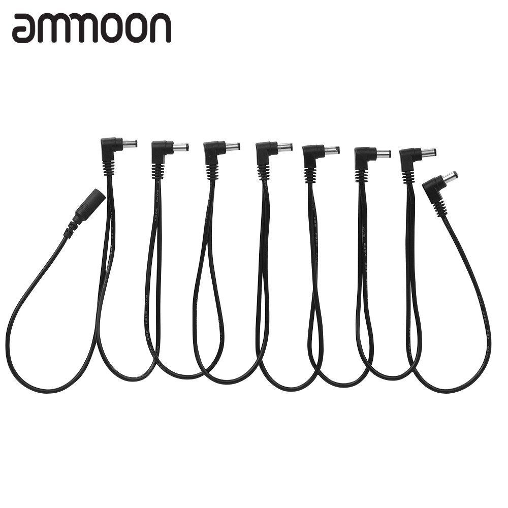 8 Ways Right Angle Daisy Chain Power Line Cable 18V 2A for Guitar Effects Pedals Power Supply