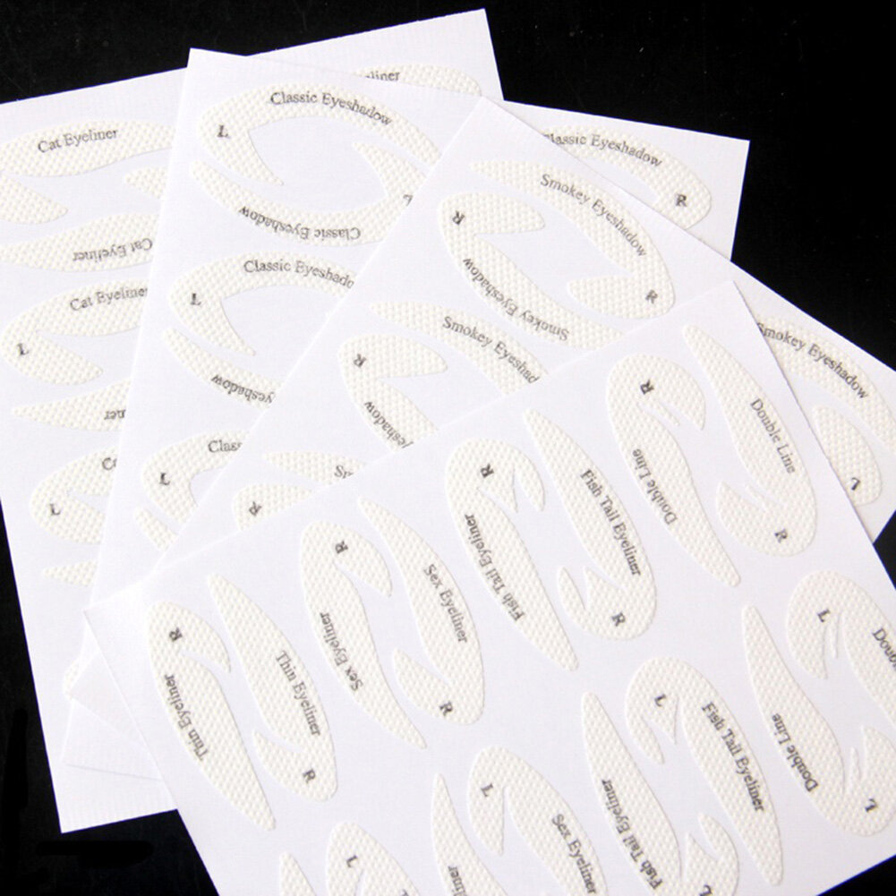 [HOBARTO]32Pcs Quick Eyeliner Stickier Stencils Cosmetic Eye Shadow Eyebrow Makeup Tool