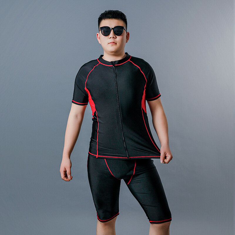 2XL-9XL)New UV Protect Surfing Suit Rash Guard Men Swimwear Plus